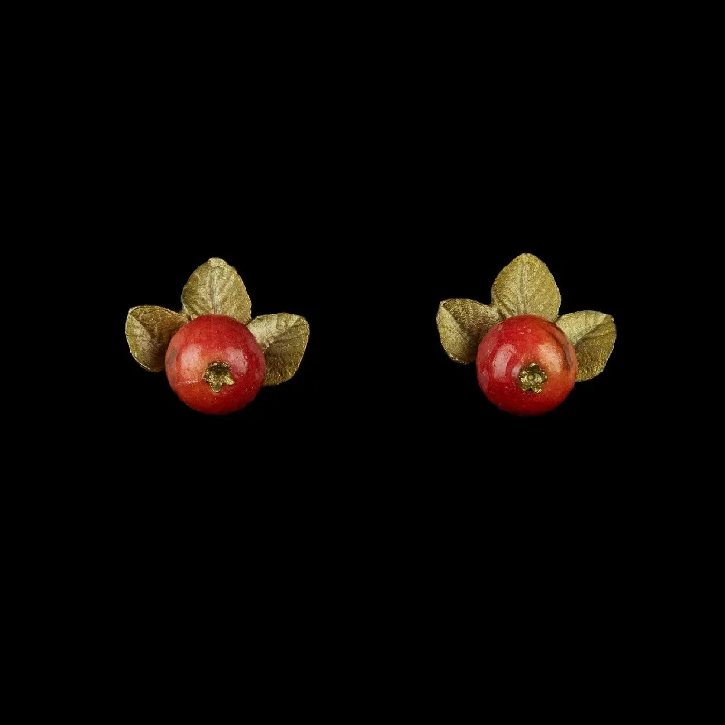 Ladies earrings rustic shine -Crab Apple Earring - Button Post