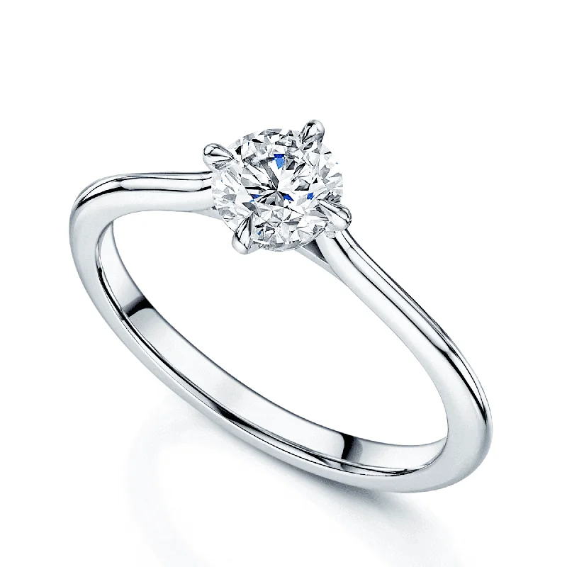 Ladies engagement rings for wellness love -Platinum GIA Certificated 0.60ct Round Brilliant Cut Diamond Engagement Ring