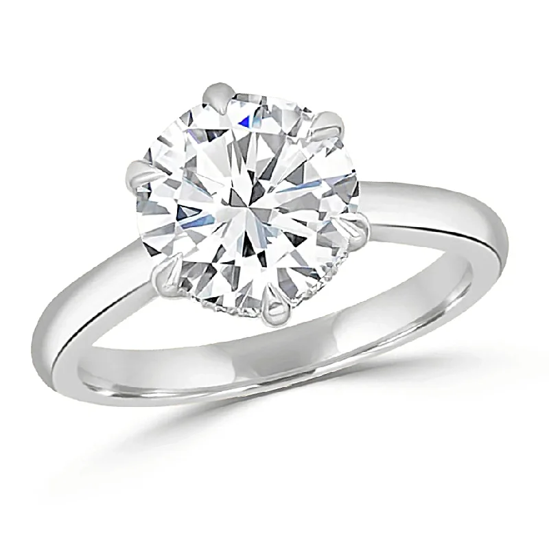 Ladies engagement rings striking romance -Solitaire Hidden Halo Engagement Ring