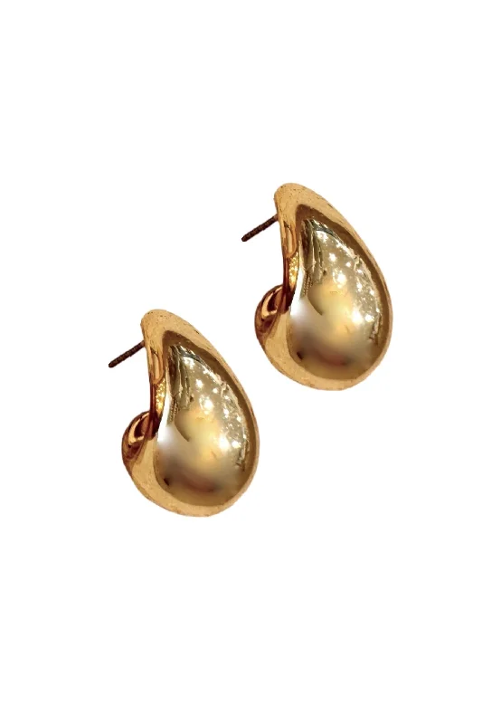 Ladies earrings fine elegance -Malibu Earrings, Gold