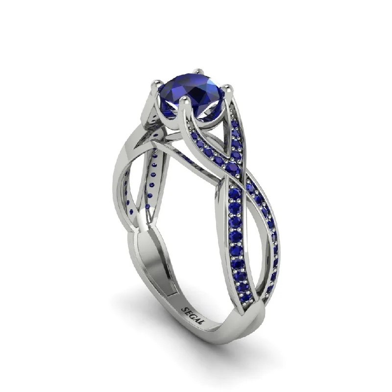 Ladies engagement rings with galaxy diamonds -Sapphire Eternal Twist Engagement Ring - Maisie No. 75