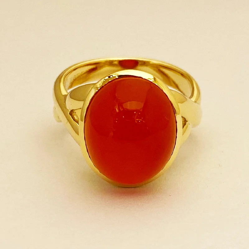 Ladies rings fairy-tale elegance -Ring - Cornelian in 18K gold