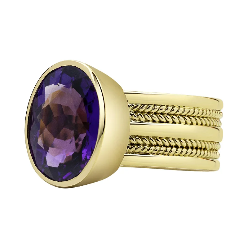 Ladies rings with sea aquamarine -Ring - Amethyst