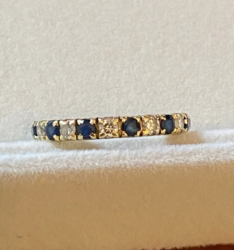 Ladies rings for sisterhood -Repair - Ring - Blue Sapphire and Diamond