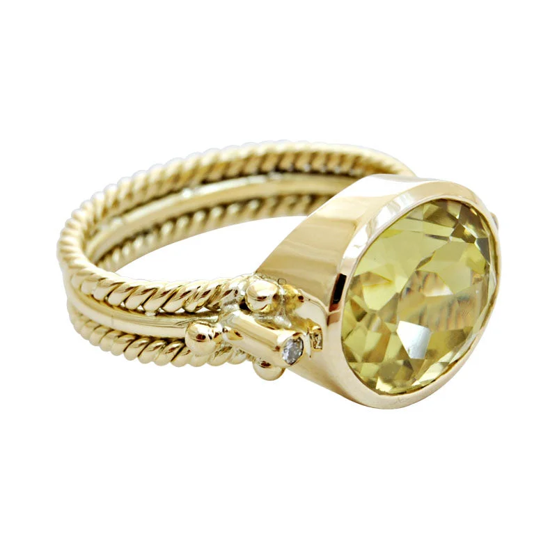 Ladies rings for life’s milestones -Ring-Lemon Quartz and Diamond