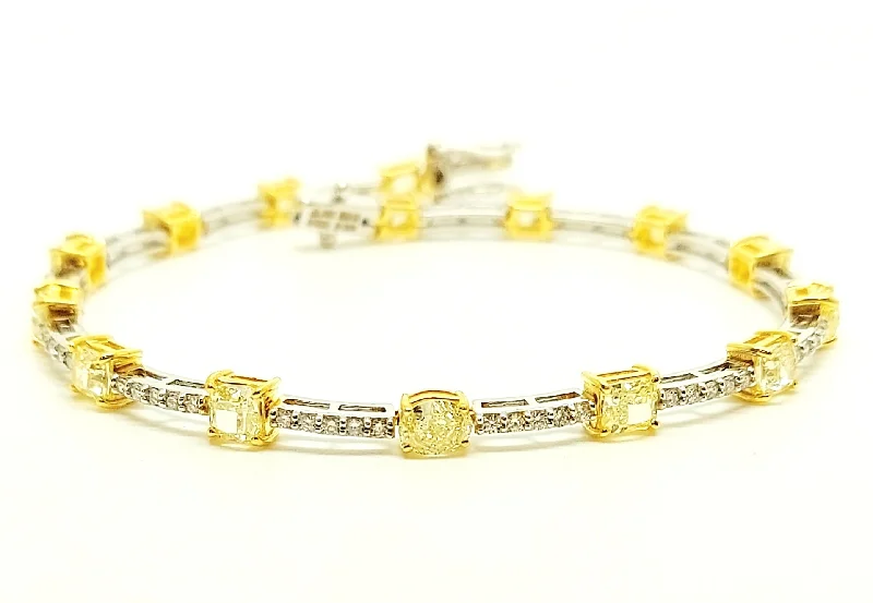 ladies-bridal-bar-bracelets-YELLOW AND WHITE DIAMOND HOT-CAKE BRACELET