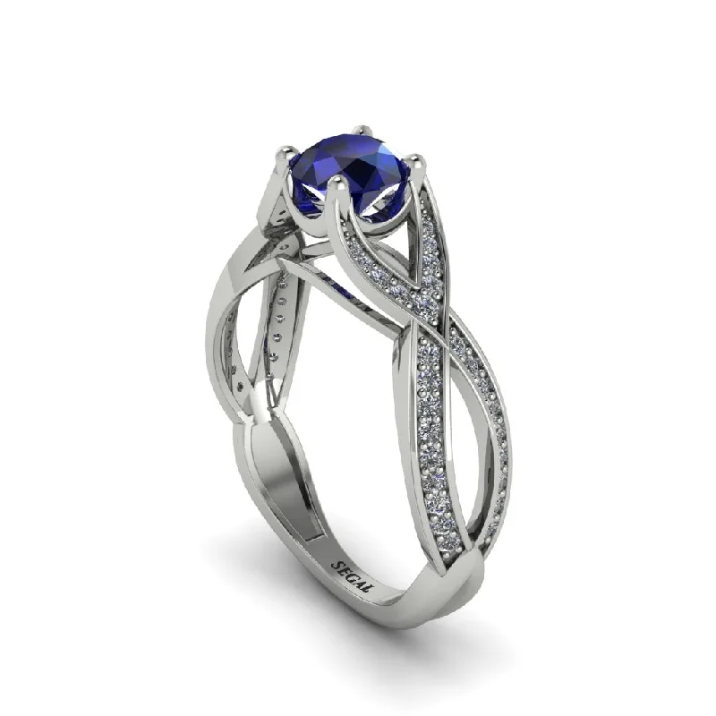 Ladies engagement rings vintage brilliance -Sapphire Eternal Twist Engagement Ring - Maisie No. 15