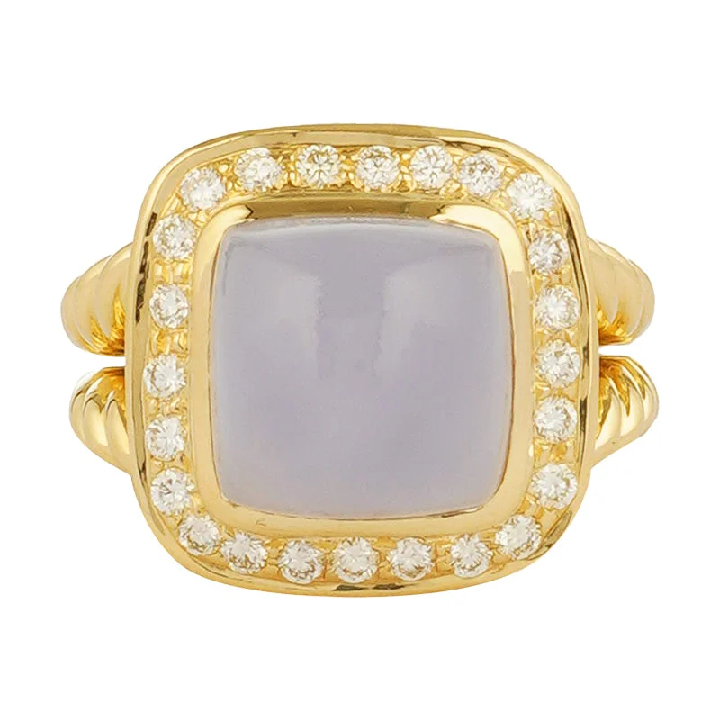 Ladies rings for fearless vibes -Ring - Chalcedony and Diamond (2221C)