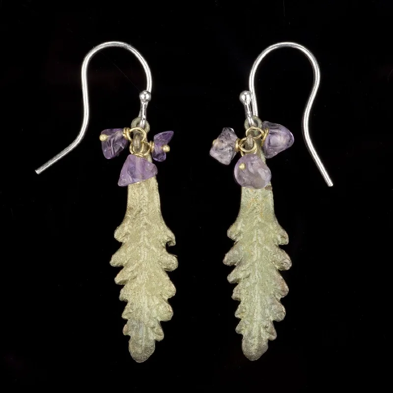 Ladies earrings for nomad vibes -French Lavender Earrings - Amethyst Wire