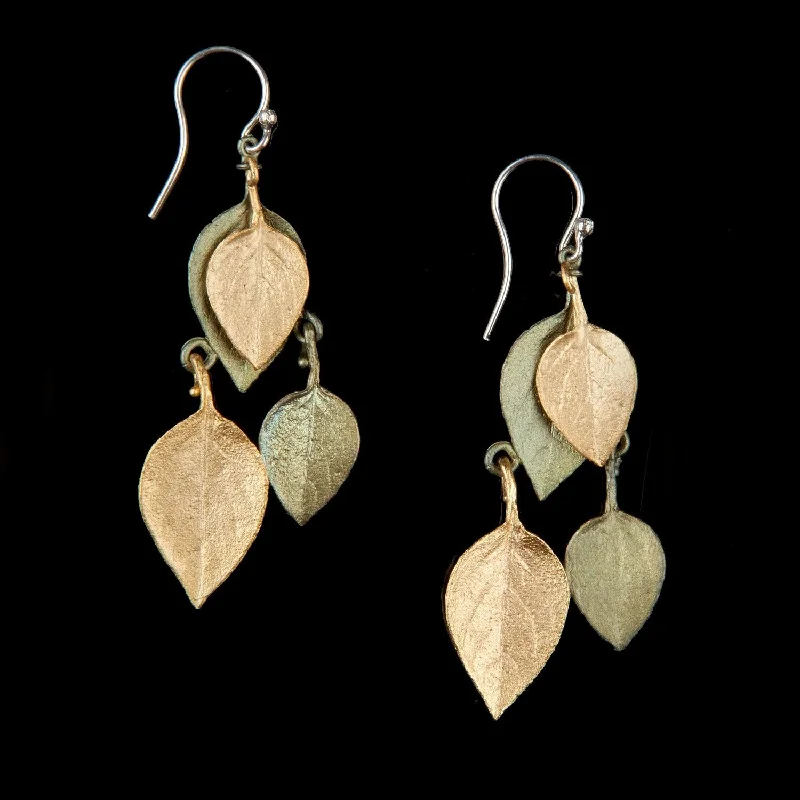 Ladies earrings for fearless vibes -Sweet Basil Earrings - Two Tone Shower Drop