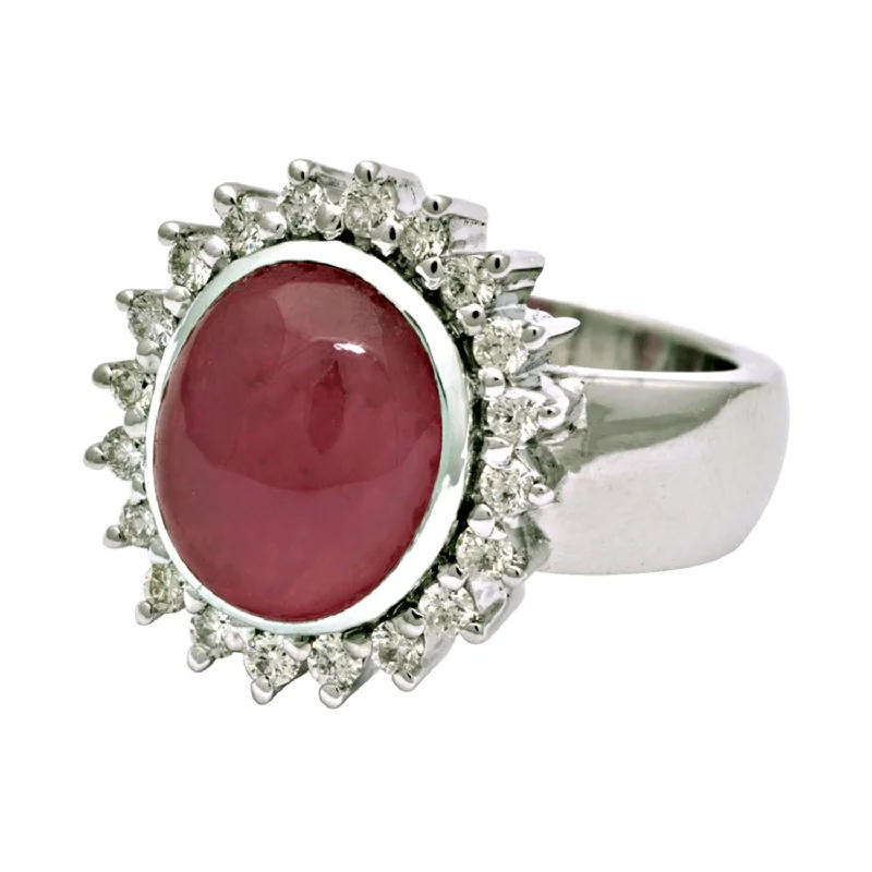 Ladies rings with silk accents -Ring- Rubellite And Diamond (193GS)