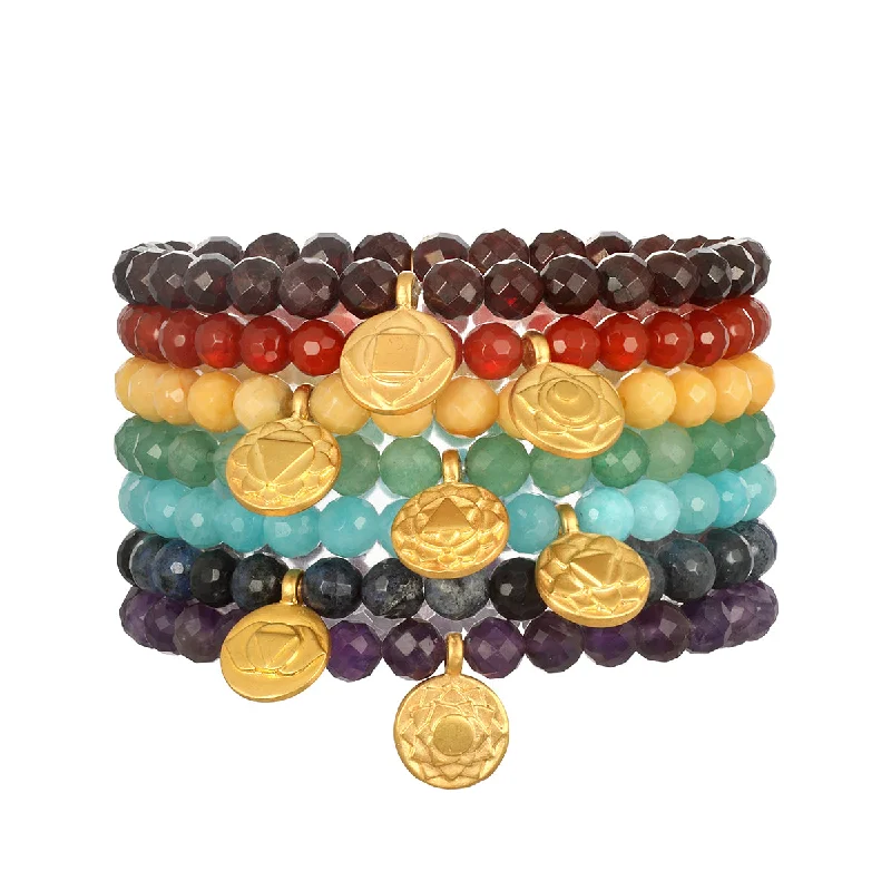 ladies-pearl-rose-gold-bracelets-Find Your Balance Chakra Bracelet Set