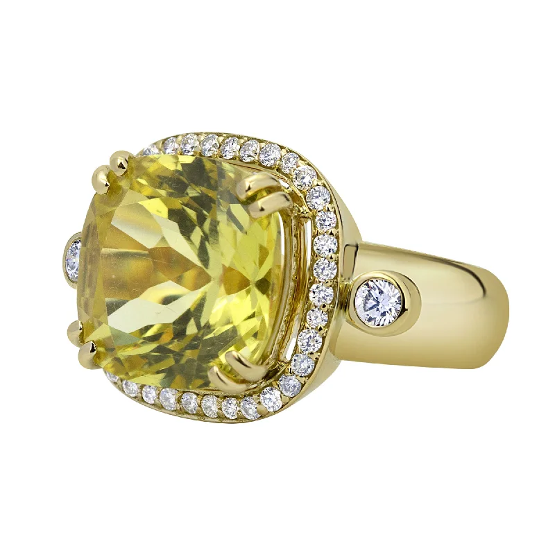 Ladies rings fun brilliance -Ring - Lemon Quartz And Diamond (2328F)