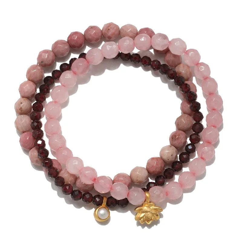 ladies-classic-twist-bracelets-Manifest Love Gemstone Bracelet Set