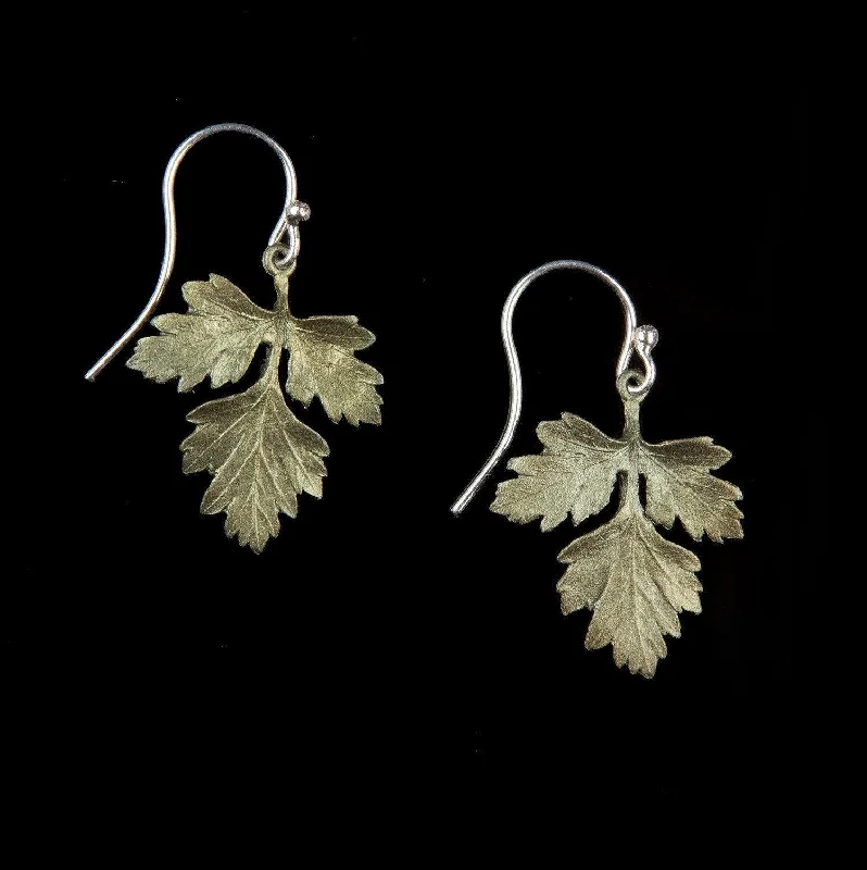 Ladies earrings with loop studs -Petite Herb - Parsley Wire Earring