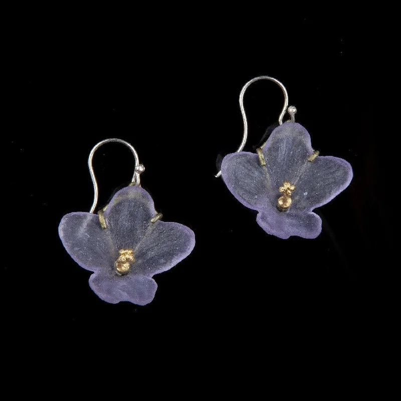 Ladies earrings with mint serpentine -African Violet Earring - Wire