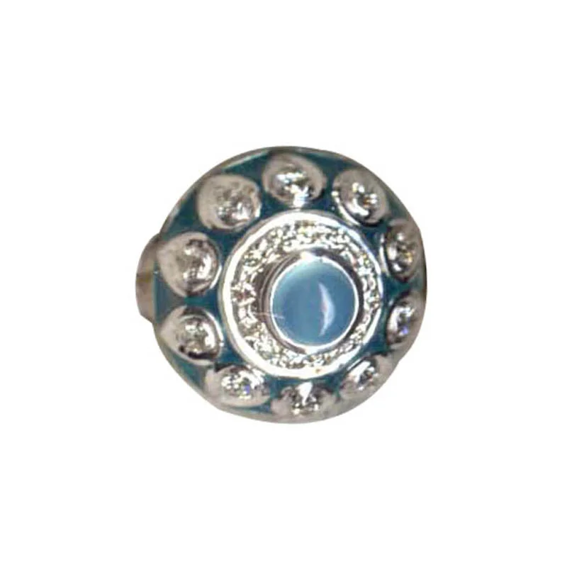 Ladies rings skin-safe alloys -Ring- Chalcedony And Diamond (Enamel)  (193RS)