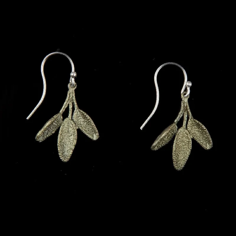 Ladies earrings for holiday shine -Petite Herb - Sage Wire Earring