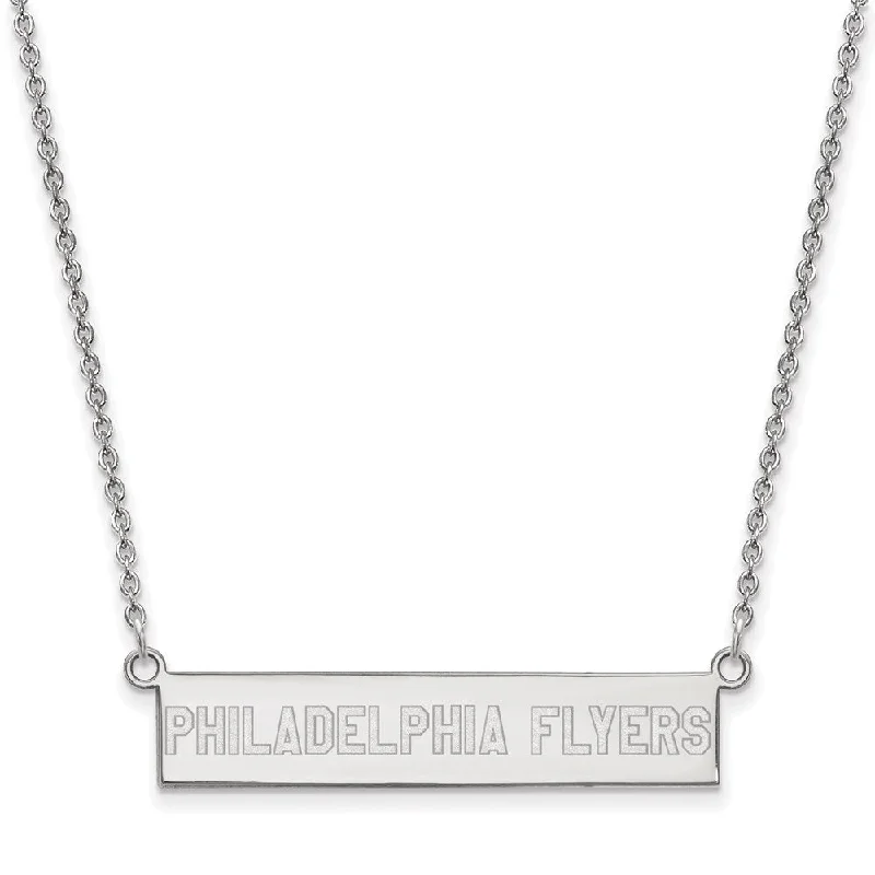 ladies-party-link-necklaces-Sterling Silver NHL Flyers SM Bar Necklace, 18 In