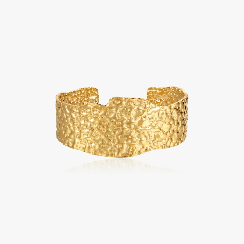 ladies-gift-braided-bracelets-Thick Hammered Cuff Bracelet (Greek Inspired Collection)