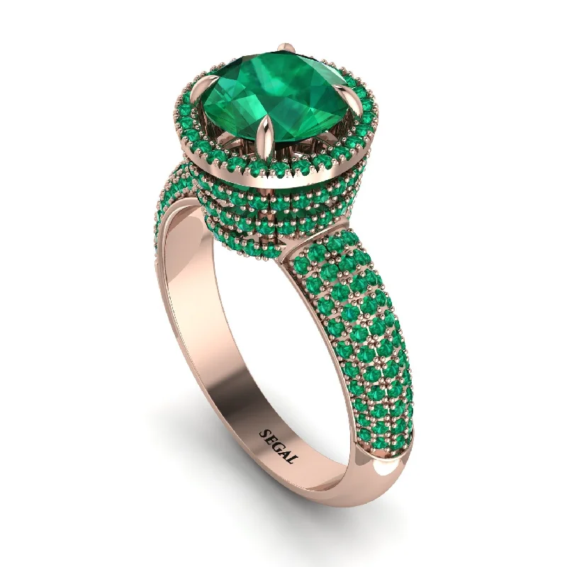 Ladies engagement rings thick brilliance -Emerald Cluster Halo Engagement Ring - Katie No. 20