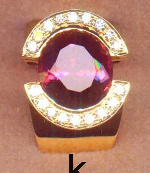 Ladies rings with crown motifs -Repair - Ring - Rubellite and Diamond in 18K Gold (321K)