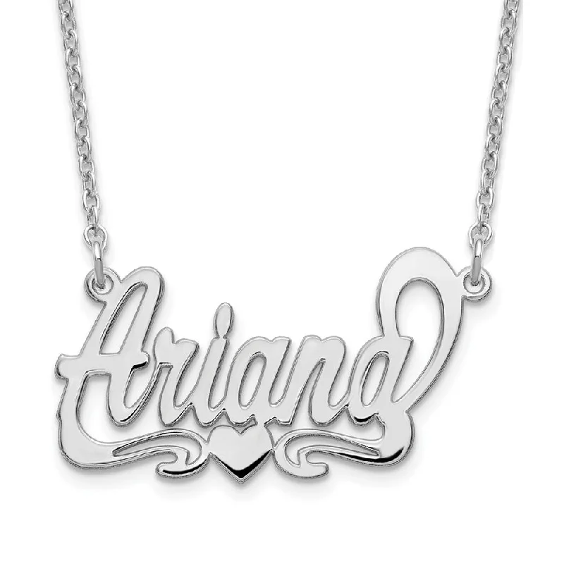 ladies-infinity-diamond-necklaces-Personalized Polished Open Script Name Necklace