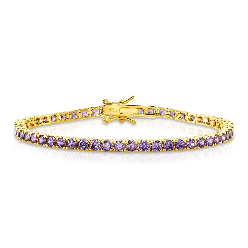 ladies-luxury-rose-gold-bracelets-TENNIS BRACELET PURPLE, GOLD BR