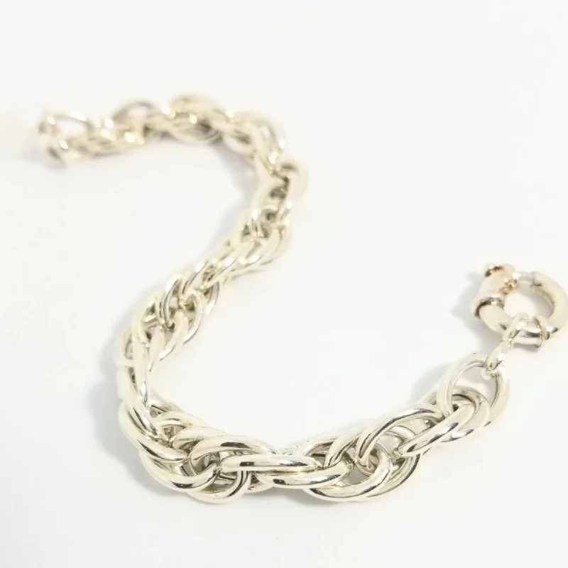 ladies-star-twist-bracelets-Silver Bracelet with Combined Links