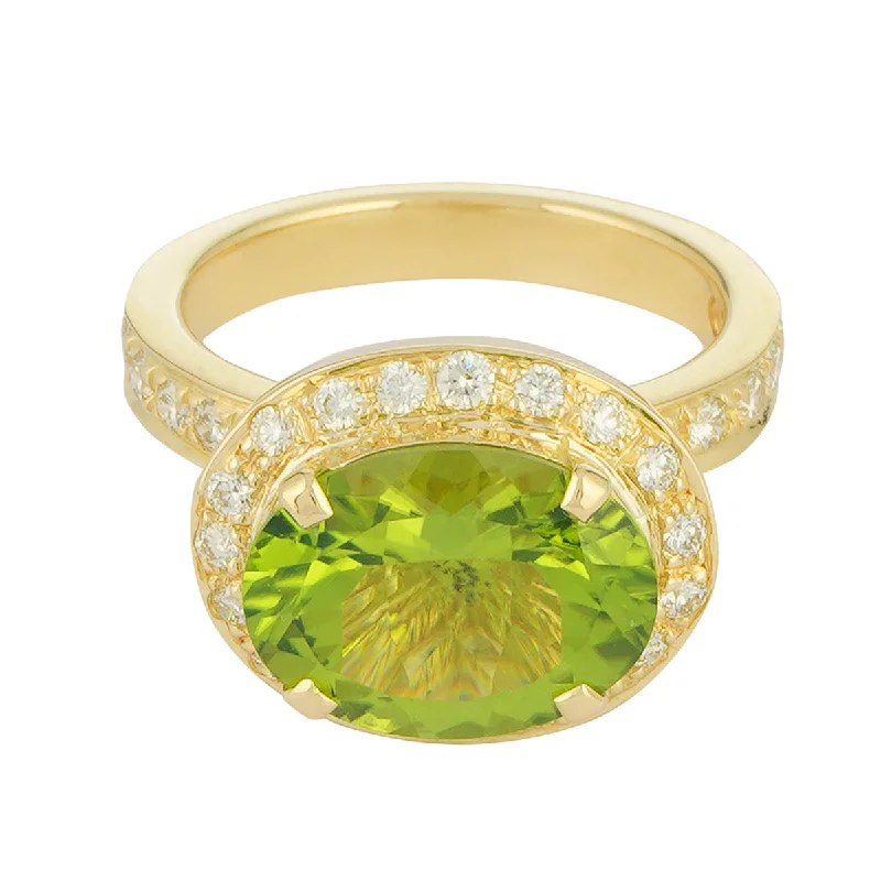 Ladies rings detailed brilliance -Ring - Peridot and Diamond (2222E)