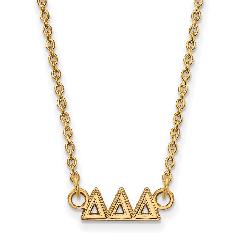 ladies-vintage-diamond-necklaces-14K Plated Silver Delta Delta Delta XS (Tiny) Greek Letters Necklace