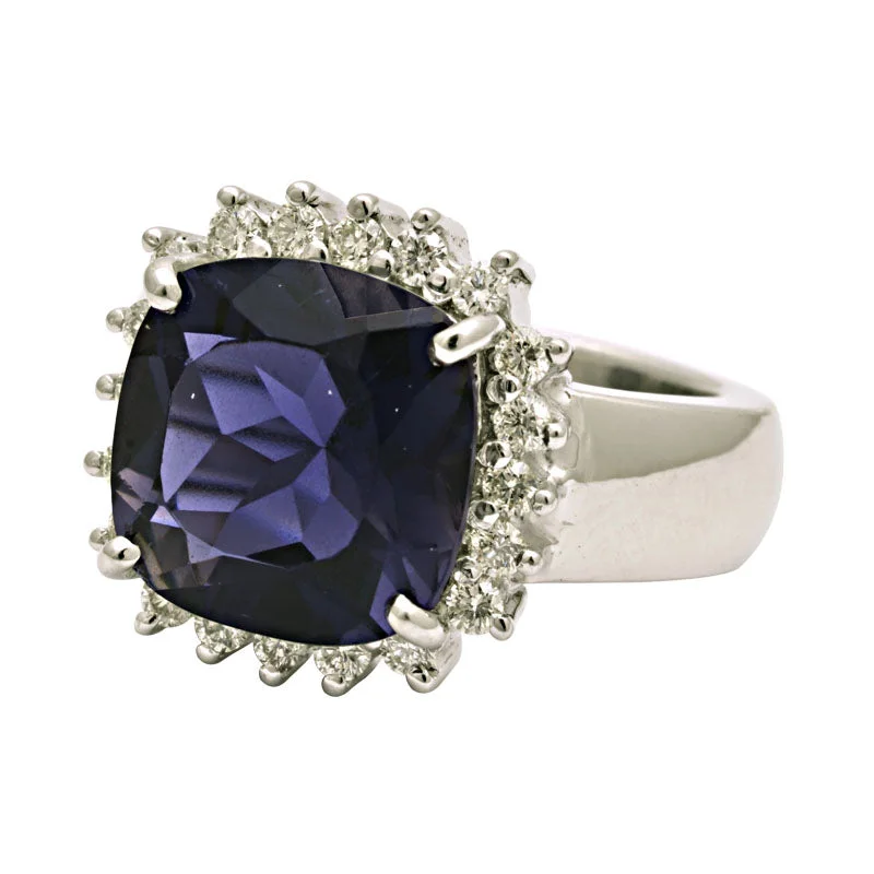 Ladies rings plush elegance -Ring-Iolite and Diamond