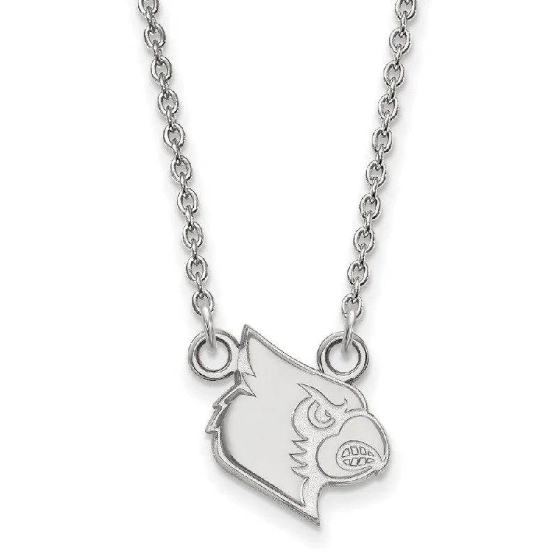 ladies-ethnic-rose-gold-necklaces-10k White Gold U of Louisville Small Pendant Necklace