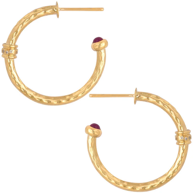 Ladies earrings for Gen Z vibes -Earrings- Ruby and Diamond