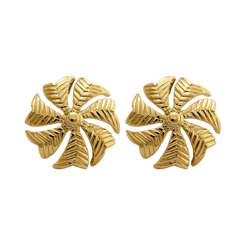 Ladies earrings cultural flair -EARRINGS- PLAIN GOLD 18K GOLD