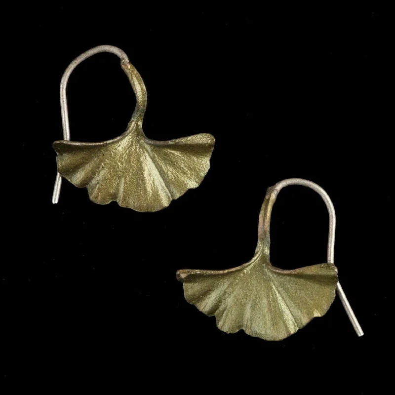 Ladies earrings quiet glamour -Ginkgo Earrings - Single Leaf