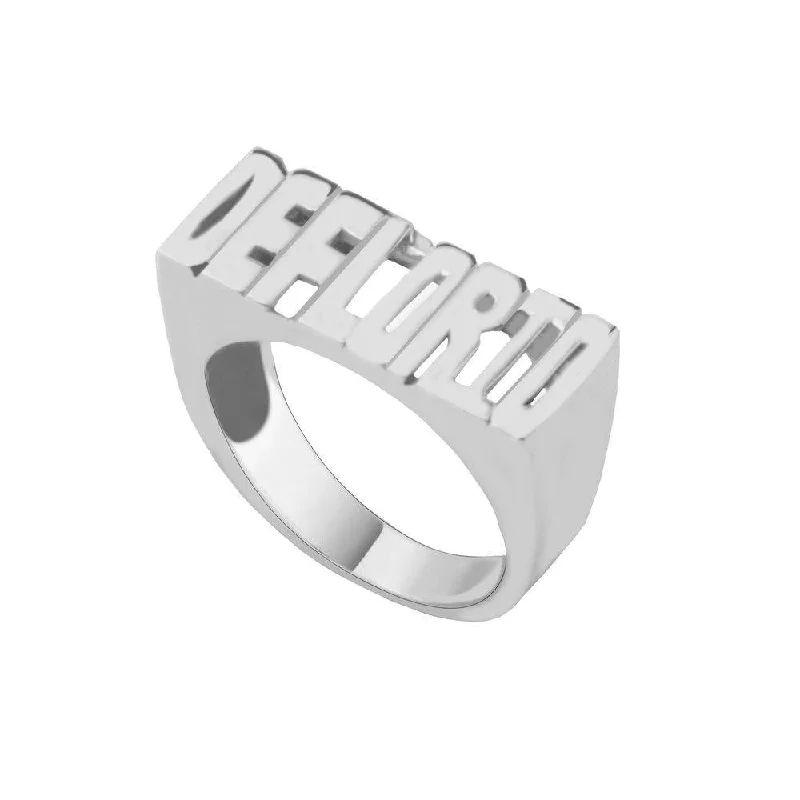 Ladies rings custom elegance -THE BLOCK NAME RING