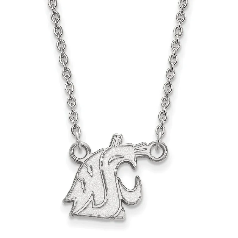 ladies-cross-gold-necklaces-10k White Gold Washington State Small Pendant Necklace