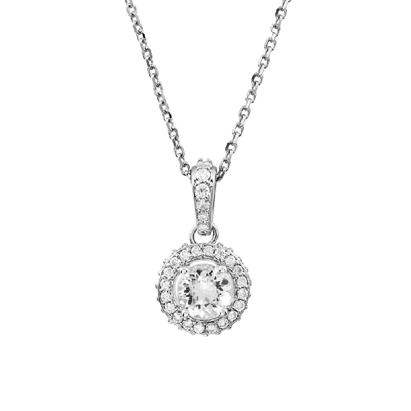 ladies-ethnic-silver-necklaces-5/8 Cttw Diamond Entourage Necklace in 14k White Gold, 18 Inch