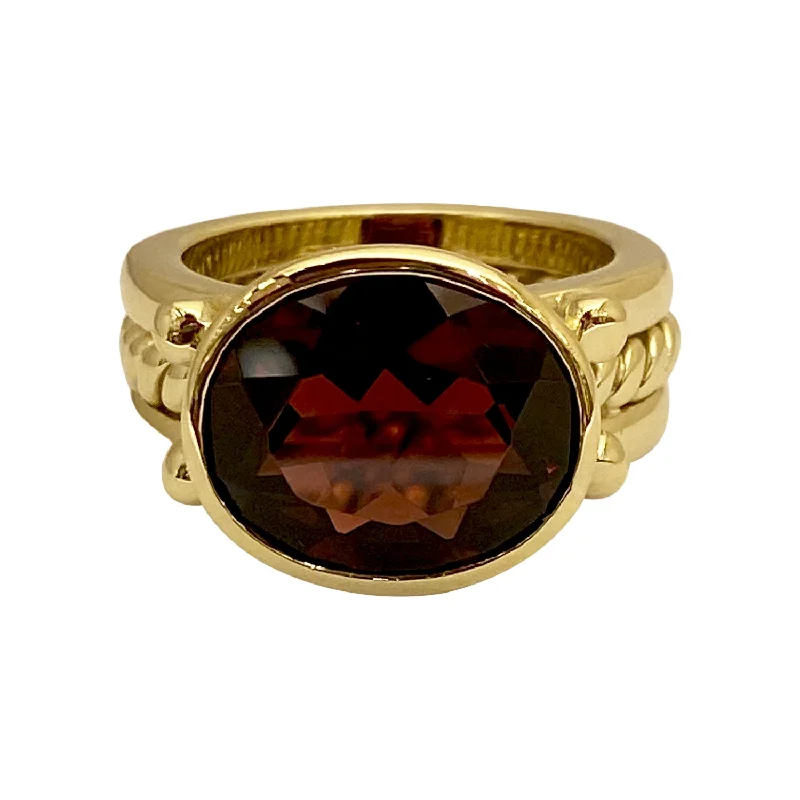 Ladies rings with frost zircon -Ring - Garnet in 18K gold