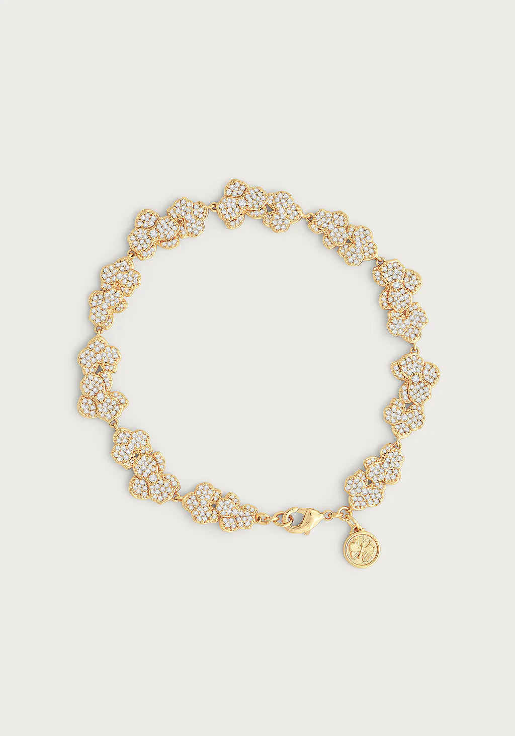 ladies-heart-braided-bracelets-Orchid White Pavé Tennis Bracelet, Gold