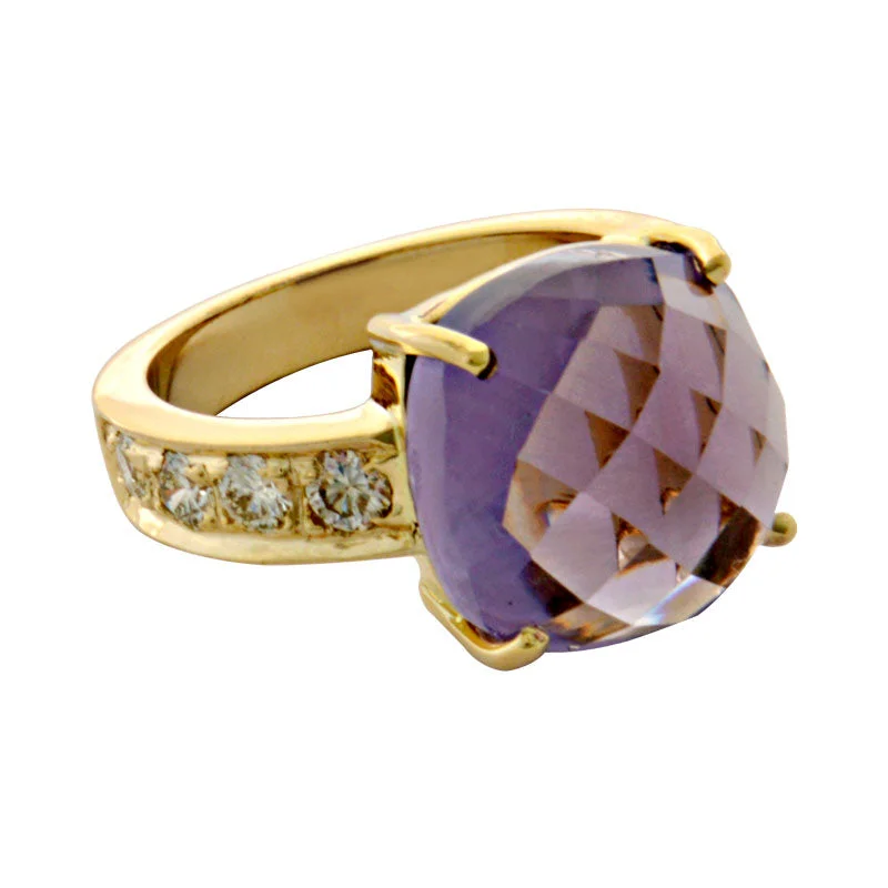 Ladies rings with woof motifs -Ring-Amethyst and Diamond