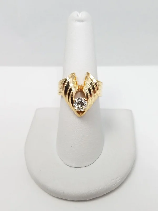 Ladies rings with critter designs -Distinct Natural Diamond 14k Yellow Gold Custom Ring