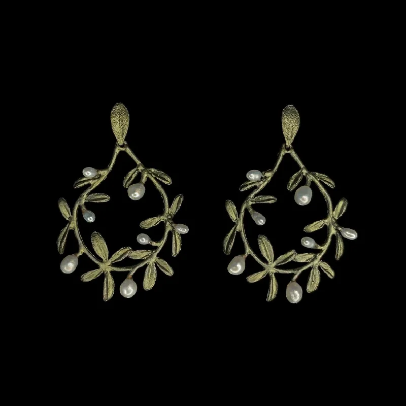 Ladies earrings retro sparkle -Jasmine Vine Earrings - Post Circle