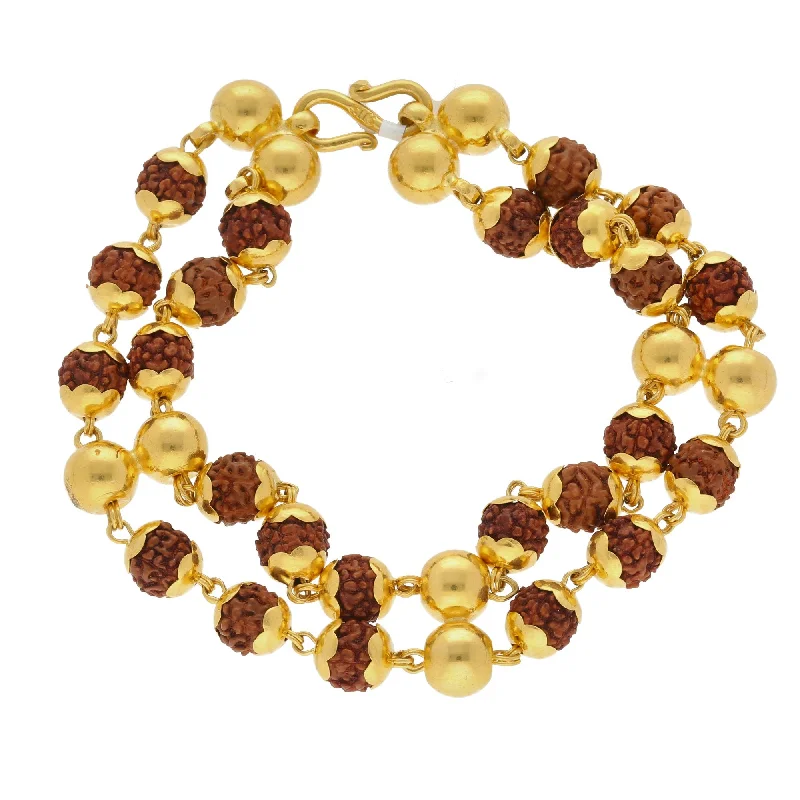 ladies-vintage-rose-gold-bracelets-22K Yellow Gold Men Rudraksha Bracelet