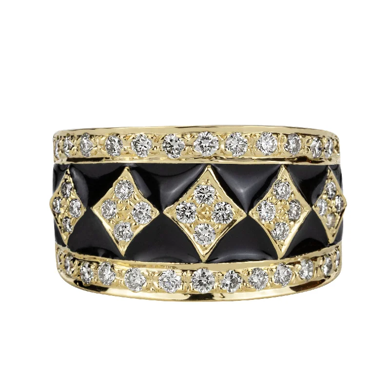 Ladies rings with spark motifs -Ring - Diamond (enamel)