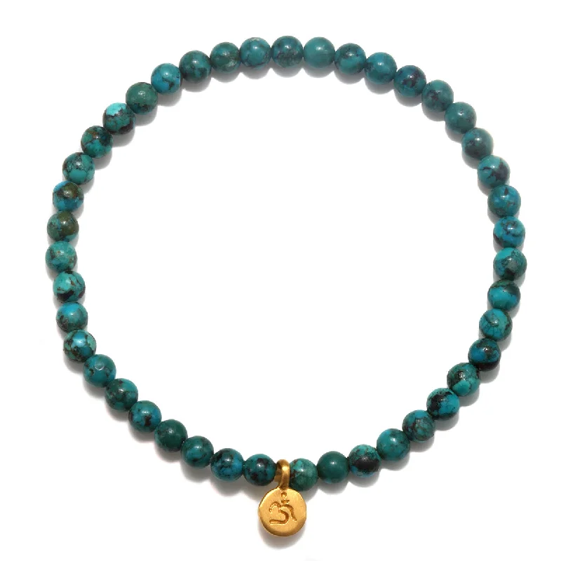 ladies-everyday-pearl-bracelets-Protective Om Turquoise Gemstone Bracelet