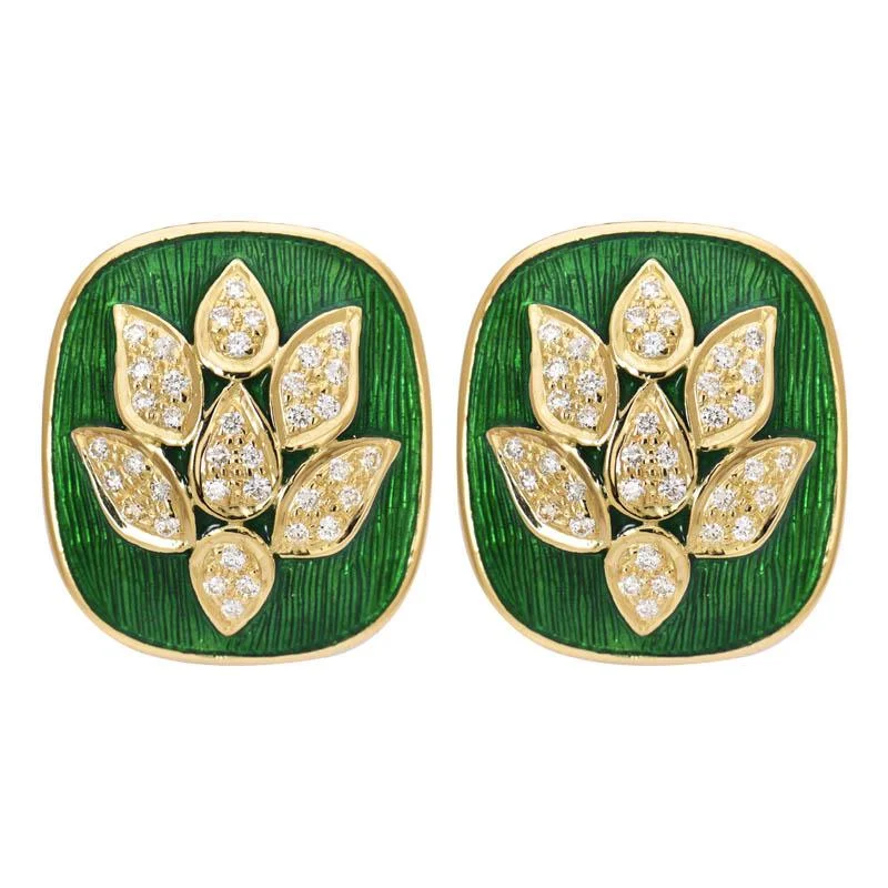 Ladies earrings with grace studs -Earrings- Diamond (Enamel)  (2190A)