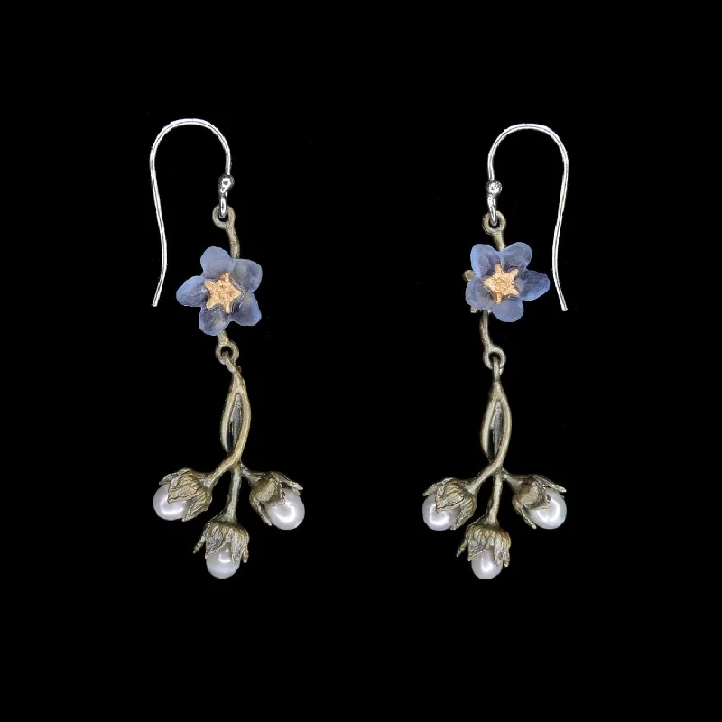 Ladies earrings for starry nights -Forget Me Not Earrings - Wire