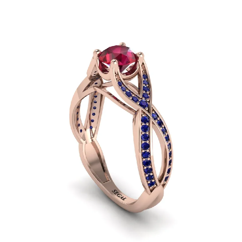 Ladies engagement rings quiet brilliance -Ruby Eternal Twist Engagement Ring - Maisie No. 71